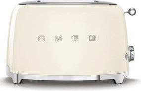 Prajitor de paine SMEG 50's Style TSF01CREU, 950 W, 2 felii, 6 trepte, Tava pentru firimituri, Cablu integrat, Otel inoxidabil, Crem