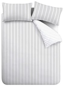 Lenjerie de pat gri din bumbac pentru pat dublu 200x200 cm Ashford Stripe – Bianca