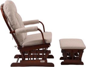 Fotoliu confortabil de relaxare cu taburetTreviso, maro închis