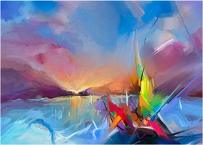 Tablou pe sticlă - Apus de soare (70x50 cm)