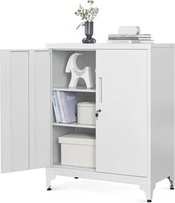 Dulap de depozitare din metal, Songmics, Gray, 40 x 80 x 90 cm