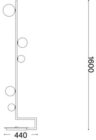 Lampadar LED Ideal Lux BIRDS 5xG9/3W/230V negru