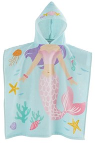 Poncho pentru copii albastru deschis din bumbac Mermaid – Catherine Lansfield