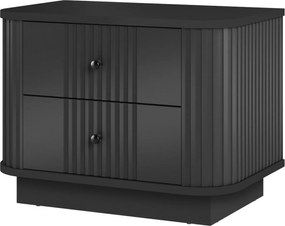 Set de noptiere Vesper 56 cm cu mânere aurii - negru