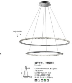 Lustra LED design modern circular ajustabil NETUNO 50W NVL-9312838