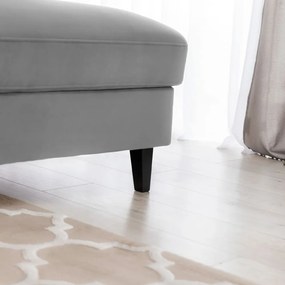 Colțar gri extensibil/cu spațiu de depozitare cu tapițerie din catifea (cu colț pe partea dreaptă/cu șezlong) Foble – ELTAP