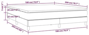 Pat box spring cu saltea, gri, 180x200 cm, piele ecologica