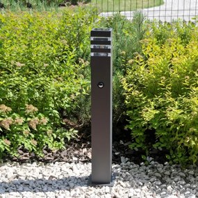 Lampă exterior TEKSAS cu senzor 1xE27/12W/230V IP44, 74 cm, antracit