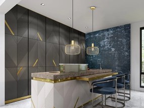 Lustra/pendul design decorativ modern Osiris auriu
