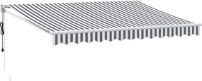 vidaXL Copertină retractabilă antracit/alb, 3,5x2,5 m, textil/aluminiu
