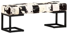 283750 vidaXL Bancă, negru, 110 cm, piele naturală de capră, model petice
