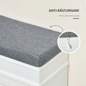 Banchetă-Pantofar HOMCOM din Lemn cu Spațiu de Depozitare, 104x24x55 cm, Design Modern, Alb | Aosom Romania