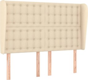 vidaXL Tăblie de pat cu aripioare, crem, 147x23x118/128 cm, textil