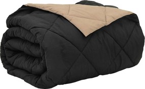 vidaXL Pilotă de vară Negru și Taupe 220 x 200 cm Microfibră