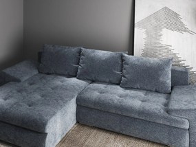 Colțar extensibil dumonde cu ladă de depozitare si sezut confortabil din spuma high-density, Leonardo Euphoria Grafit 260x185 cm