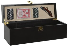 Cutie pentru vin cu accesorii Poker 36x11x14 cm