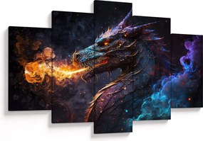 Tablou - Dragon scuipând flăcări (150x105 cm)