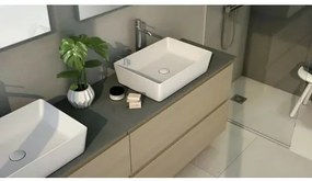 Lavoar pe blat Rak Feeling rectangular 50 cm alb lucios
