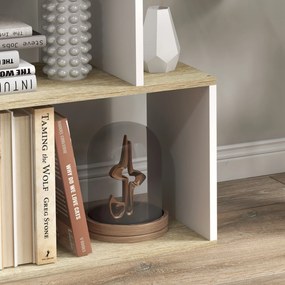 HOMCOM Bibliotecă stil scandinav mobilier de depozitare 5 rafturi anti-răsturnare Încărcare 25 kg aspect lemn & Alb | Aosom Romania
