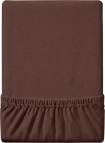 Cearsaf Jersey EXCLUSIVE cu elastic maro inchis 160 x 200 cm