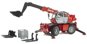 Excavator Bruder Farmer cu braț telescopic și accesorii, 52,7 x 16,8 x 20 cm
