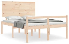 3195476 vidaXL Cadru de pat senior cu tăblie, 120x200 cm, lemn masiv