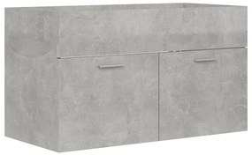 Dulap cu chiuveta incorporata, gri beton, PAL Gri beton, 80 x 38.5 x 46 cm
