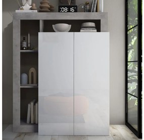 Dulap LENOR alb/gri beton