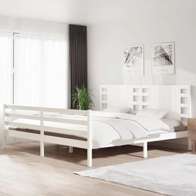 3104304 vidaXL Cadru de pat, alb, 200x200 cm, lemn masiv de pin