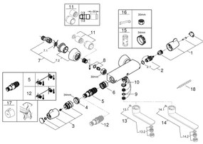 GROHE 34666000 - Baterie termostatică medicală DN 15, crom lucios