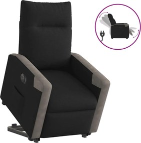 vidaXL Fotoliu electric rabatabil cu ridicare, negru, textil