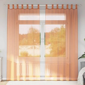 vidaXL Perdele Voile cu Bucle 2 buc Terracota 140x245 cm