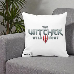 Perna Personalizata The Witcher 3 Wild Hunt, 40x40 cm, Alba Mata, Husa Detasabila, Perna Inclusa, BEKZ®