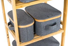 Cutie de depozitare G21 30 x 30 x 15 cm, dinbambus cu capac, gri