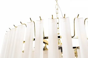 Lustra suspendata metal auriu, sticla alba GORDON 80