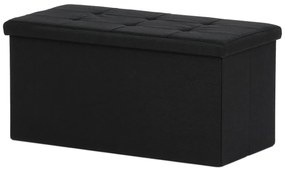 Taburet cu spațiu de depozitare, negru, 76 x 37 x37 c m