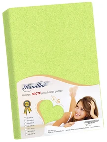 Cearșaf din frotir Bellatex Kamilka verde deschis, 90 x 200 cm