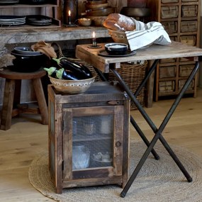 Masuta plianta, din lemn reciclat, aspect rustic, Grimaud - Mara
