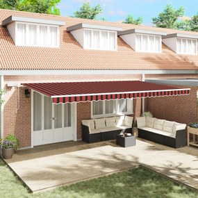 vidaXL Marchiză Retractabilă with Manual Portocalie și maro 600 × 350 cm