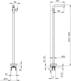 🚰 Baterie chiuvetă freestanding SILIA, finisaj nero – Cod BQS_N2KK