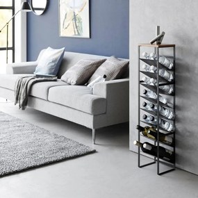 Raft pentru sticle de vin negru din metal număr de sticle 16 20x88,5x19 cm Tower – YAMAZAKI