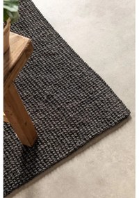 Covor tip traversă negru din iută 80x200 cm Bouclé – Hanse Home