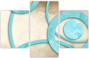 Tablou - Cercuri albastre acvarelă (90x60 cm)