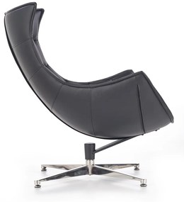 Fotoliu tapitat Luxor negru - H 96 cm