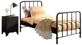 Set BRONXX format din Pat copiiul negru BRONXX (90x200 cm) și NOPTIERA camera copiineagră asortată.