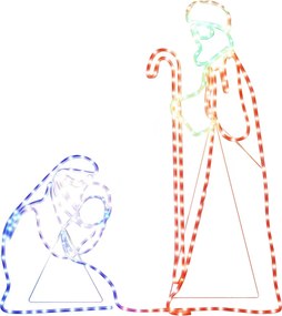 vidaXL Figurină Sf. Maria și Iosif de Crăciun, 264 de LED-uri