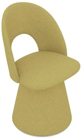 Scaun de sufragerie galben tapițat Kalo – Makamii