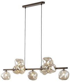 Lustră suspendată pe cablu LAVA 9xG9/8W/230V bronz/bej fumuriu