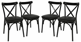 Set de scaune de sufragerie Ekol Black, 4 buc.
