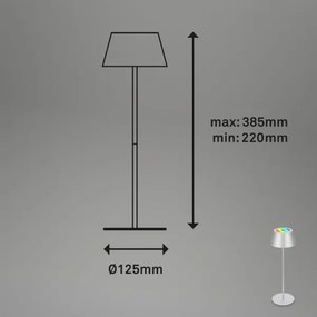 Brilo - Lampă de birou LED RGB KIKI reîncărcabilă cu control tactil LED/2,6W/5V IP44 2600 mAh argintie
